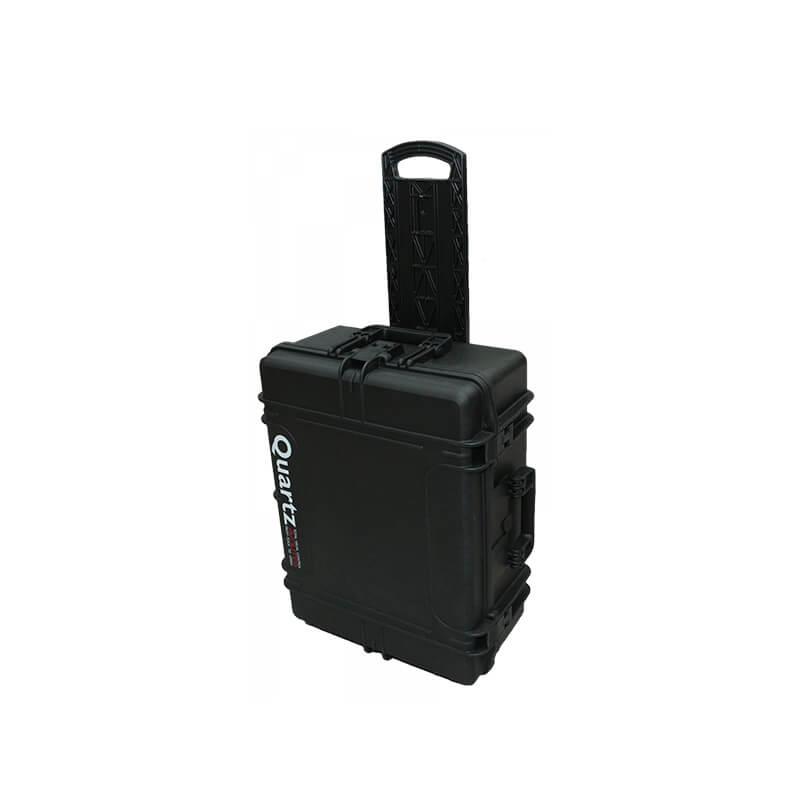 Black carry case of the Avolites Quartz