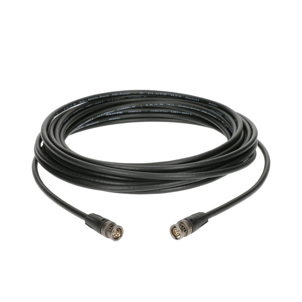 Black 20m SDI 12G Cable on a white background