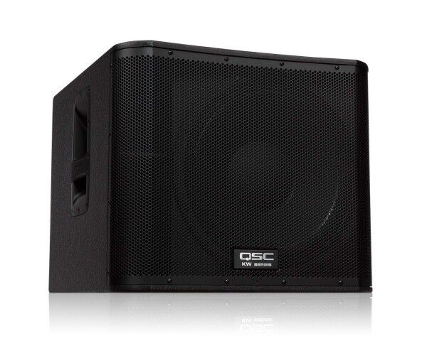 Angled view of the QSC KW181 Active Sub