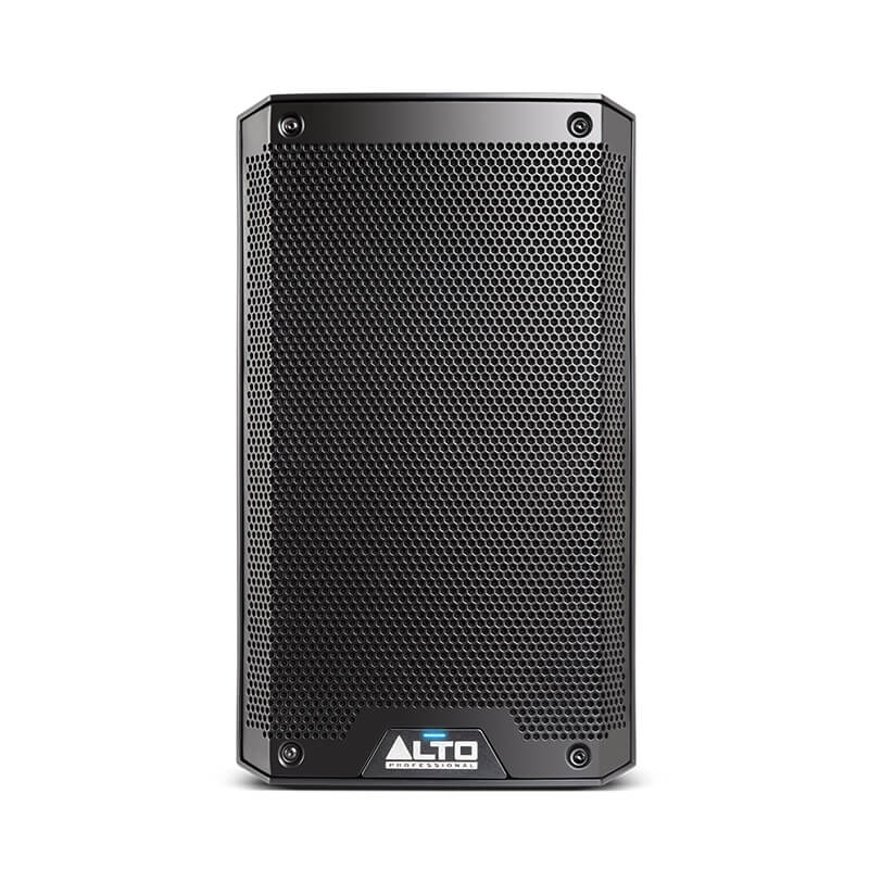 Front view of the Alto TS308 2000W active speaker showing the full-size protective grille and Alto Professional logo at the bottom.