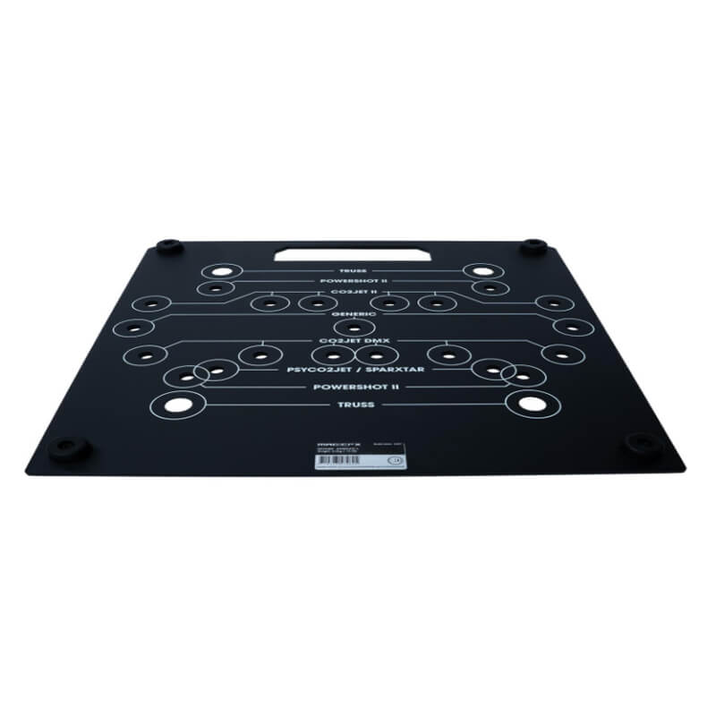 Magic FX Base Plate II backside showing printed mounting positions