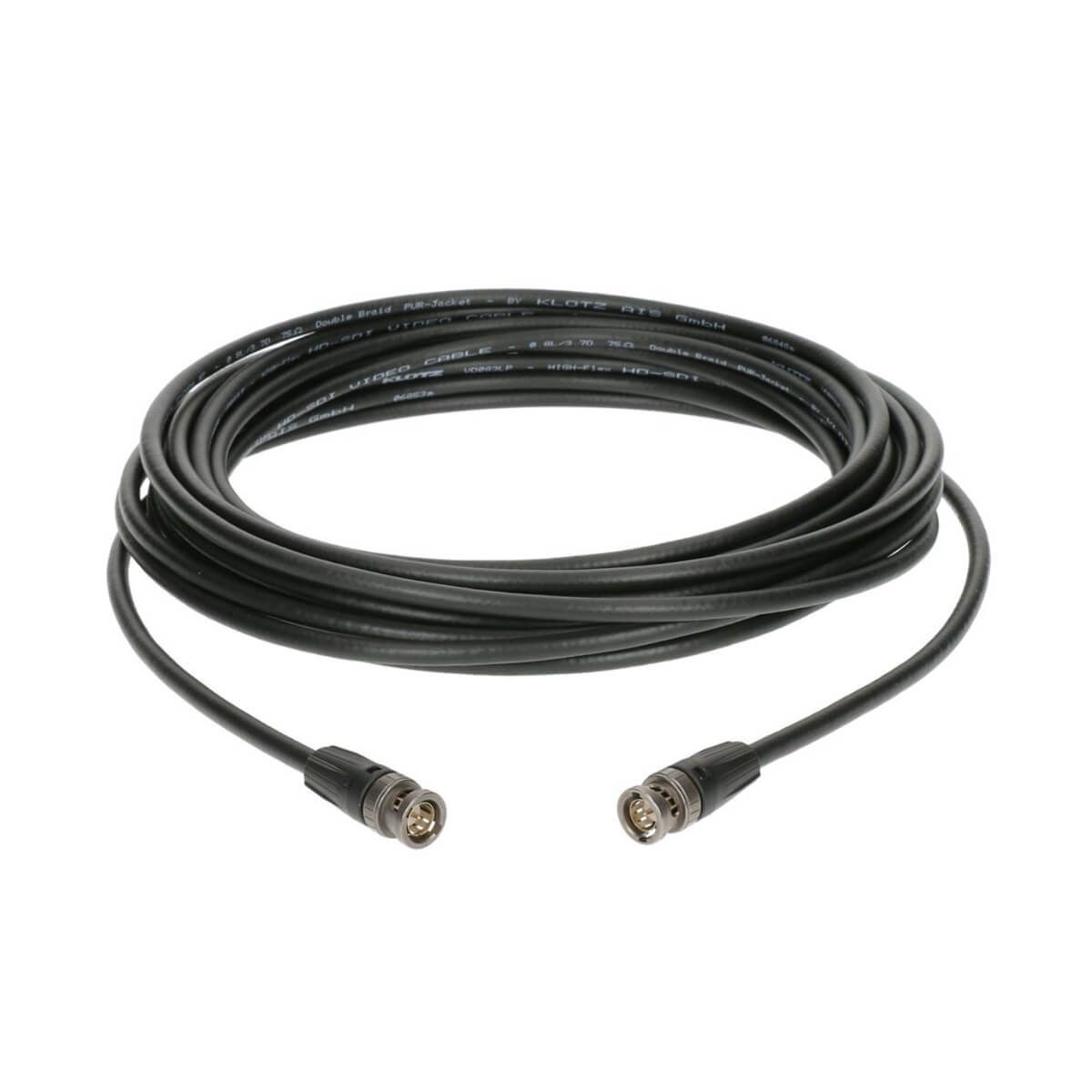 Black 5m SDI 12G Cable on a white background